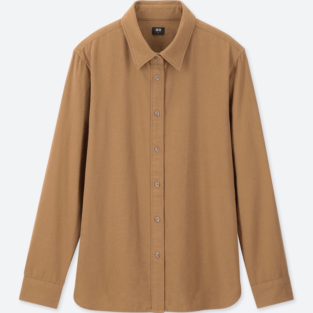 Uniqlo Flannel Long Sleeve Shirt - Camel